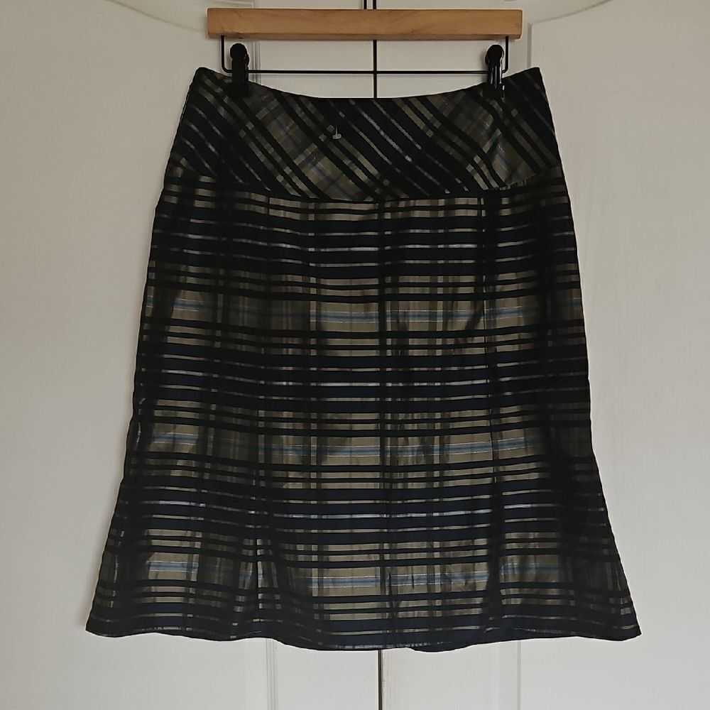 Black Knee-Length A-Line Cocktail Skirt